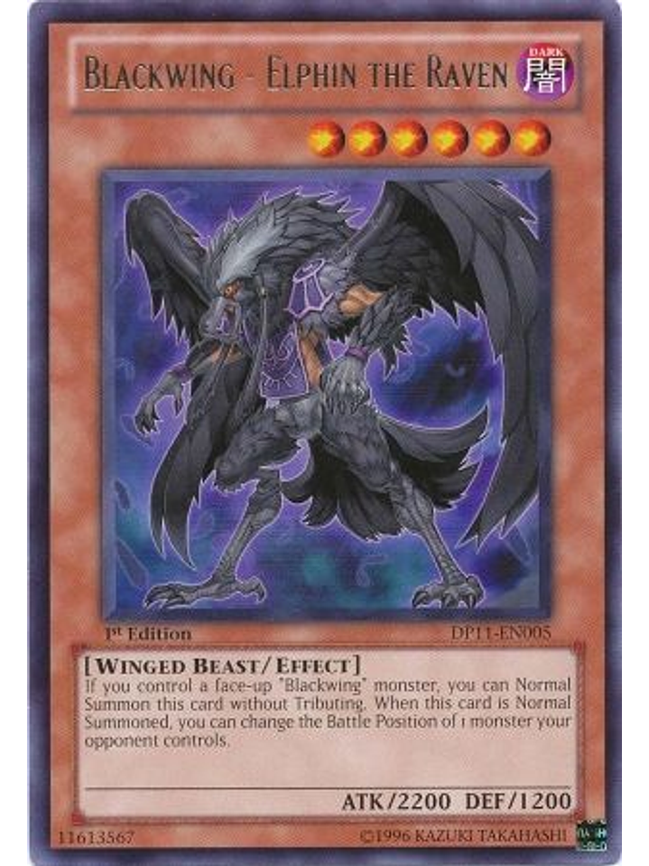 Blackwing - Elphin the Raven - DP11-EN005 - Rare 1st Edition 1