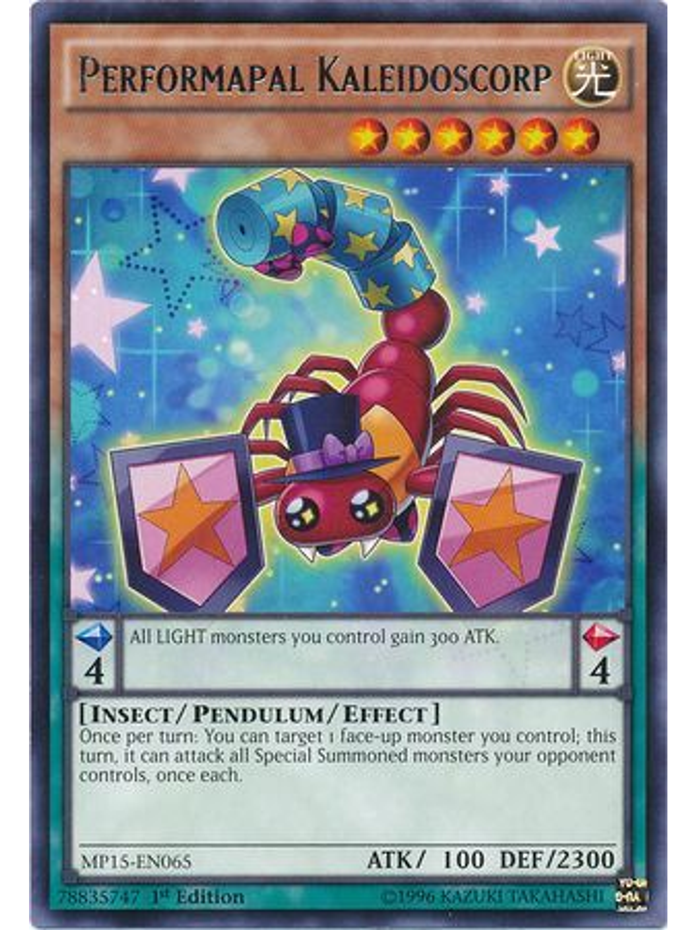 Performapal Kaleidoscorp - MP15-EN065 - Rare 1st Edition 1
