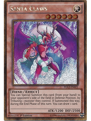 Santa Claws - PGL2-EN021 - Gold Secret Rare 1st Edition
