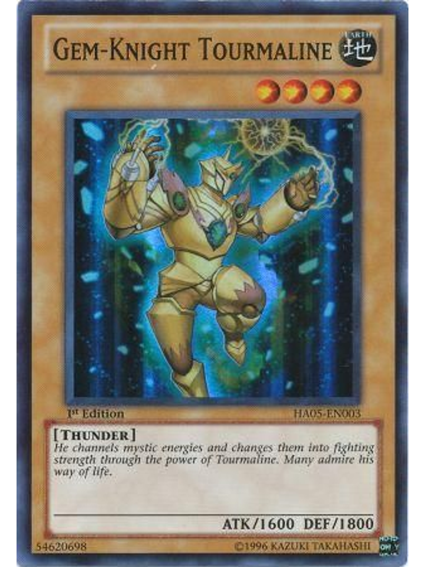 Gem-Knight Tourmaline - HA05-EN003 - Super Rare 1st Edition 1