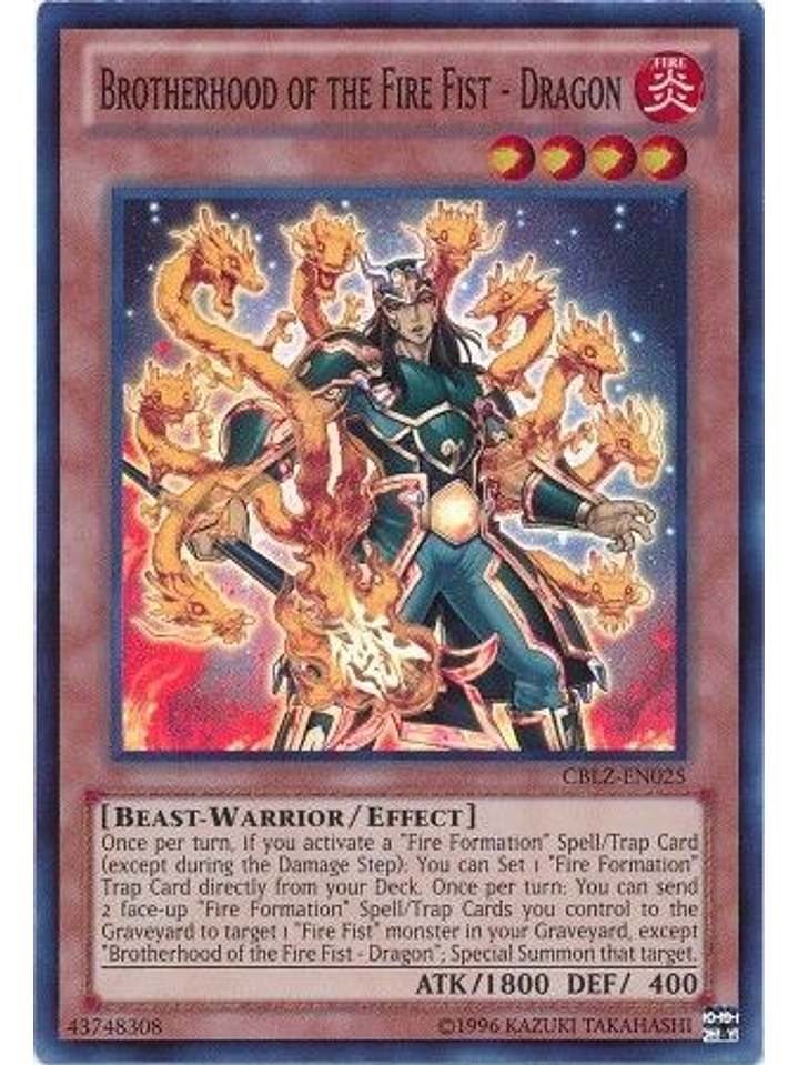 Brotherhood of the Fire Fist - Dragon - CBLZ-EN025 - Super Rare Unlimited 1