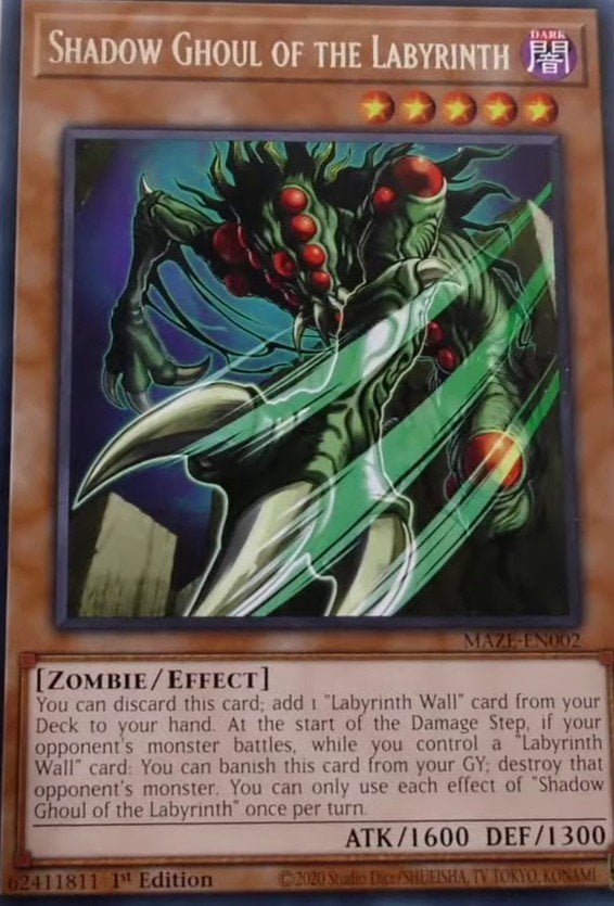 Shadow Ghoul of the Labyrinth - MAZE-EN002 - Rare 1st Edition