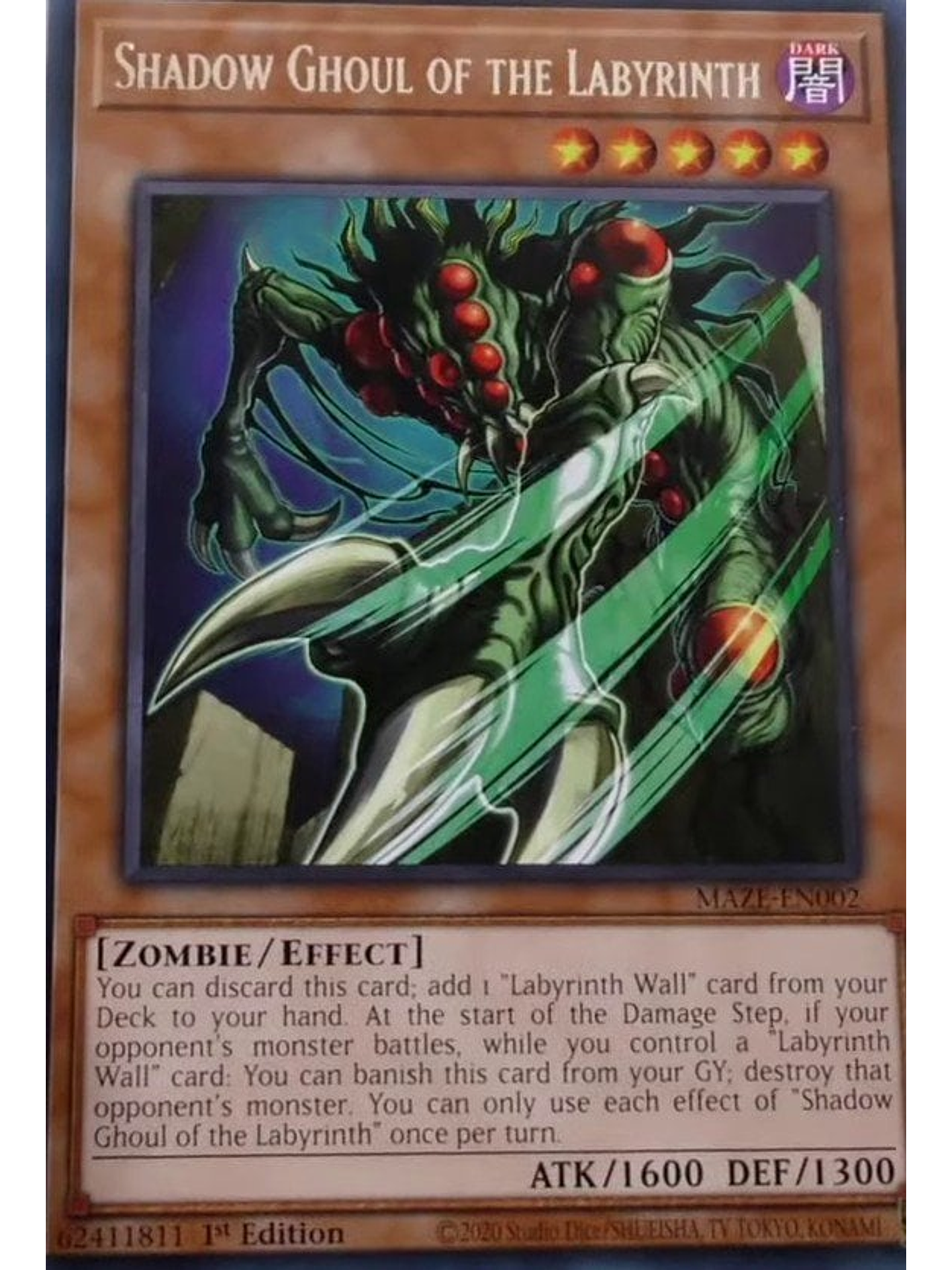 Shadow Ghoul of the Labyrinth - MAZE-EN002 - Rare 1st Edition 1