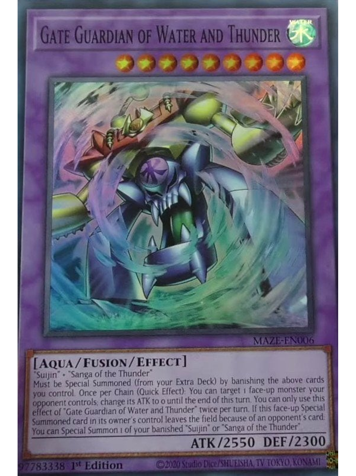 Gate Guardian of Water and Thunder - MAZE-EN006 - Super Rare 1st Edition 1
