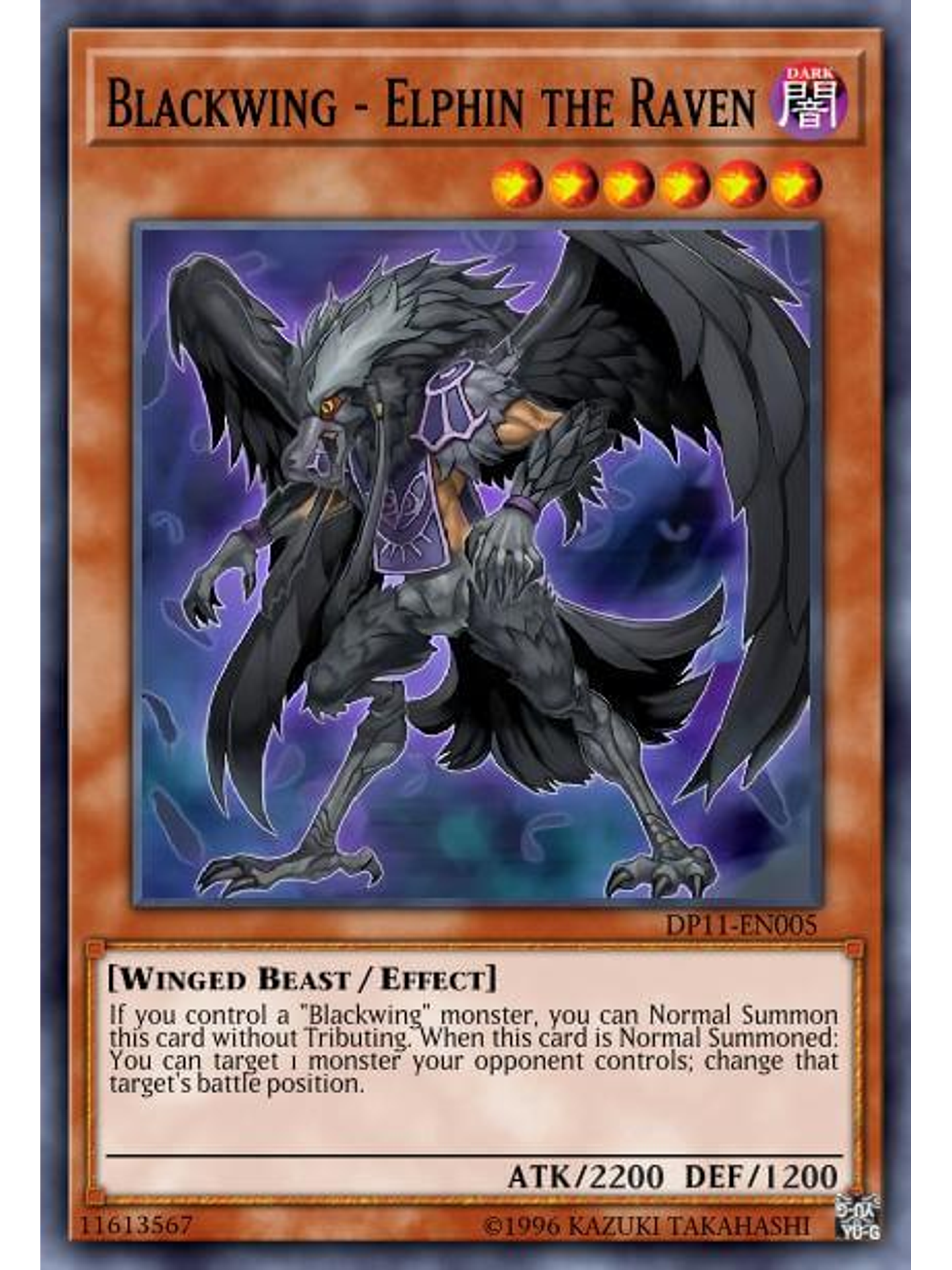 Blackwing - Elphin the Raven - MAZE-EN038 - Rare 1st Edition 1