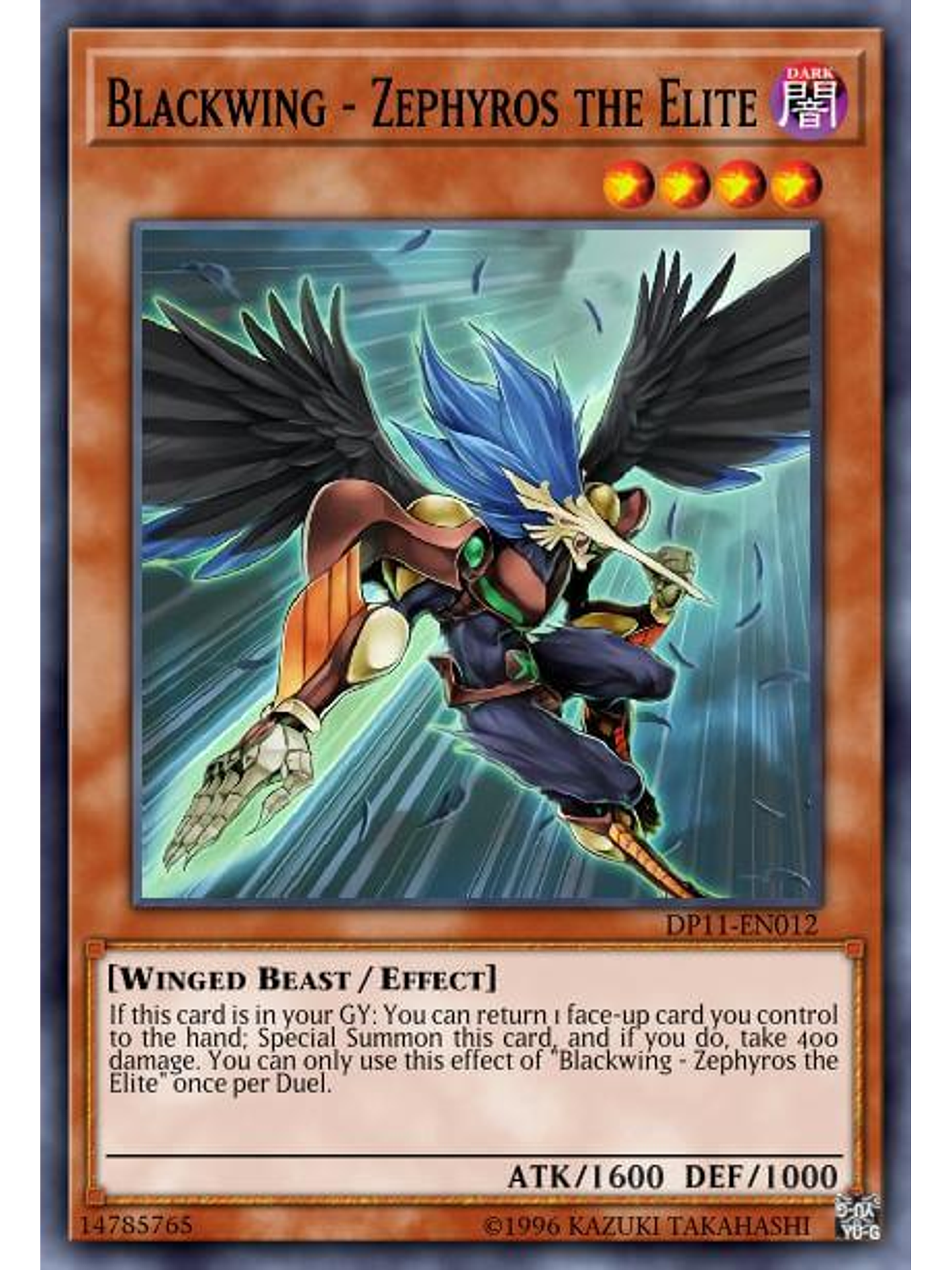 Blackwing - Zephyros the Elite - MAZE-EN039 - Rare 1st Edition 1