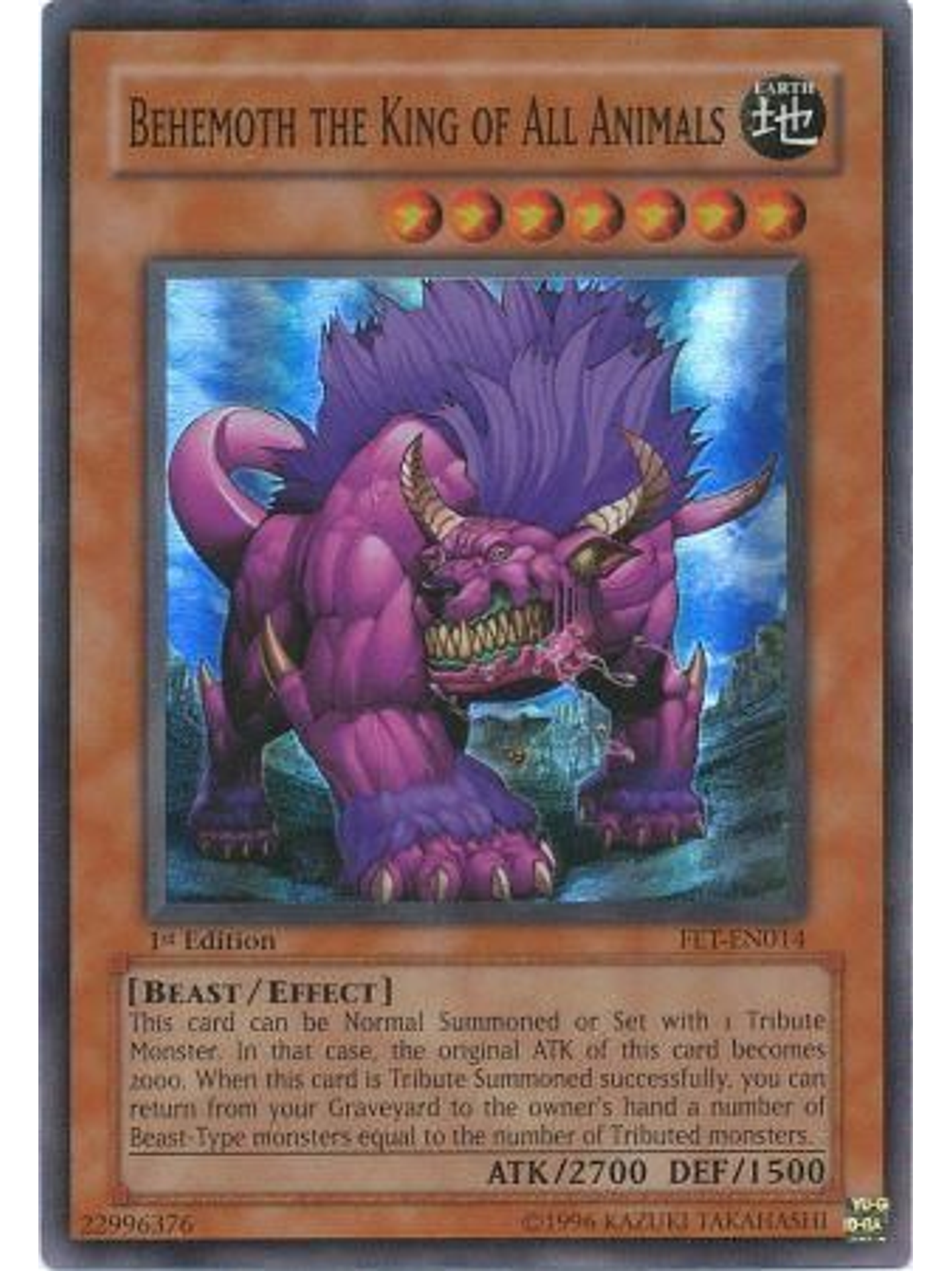 Behemoth the King of All Animals - FET-EN014 - Super Rare 1st Edition 1