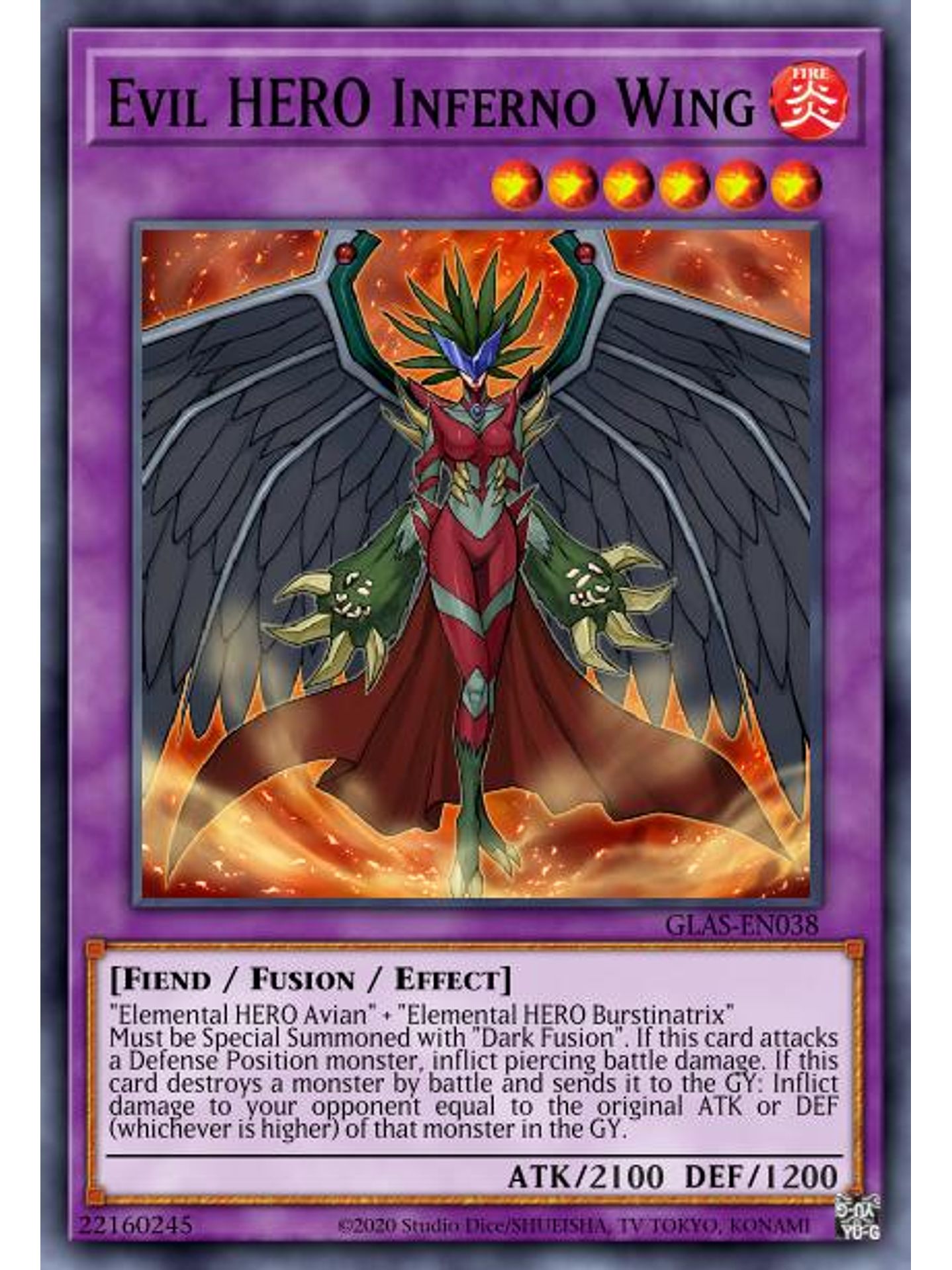 Evil HERO Inferno Wing - SGX3-ENA22 - Common 1st Edition 1