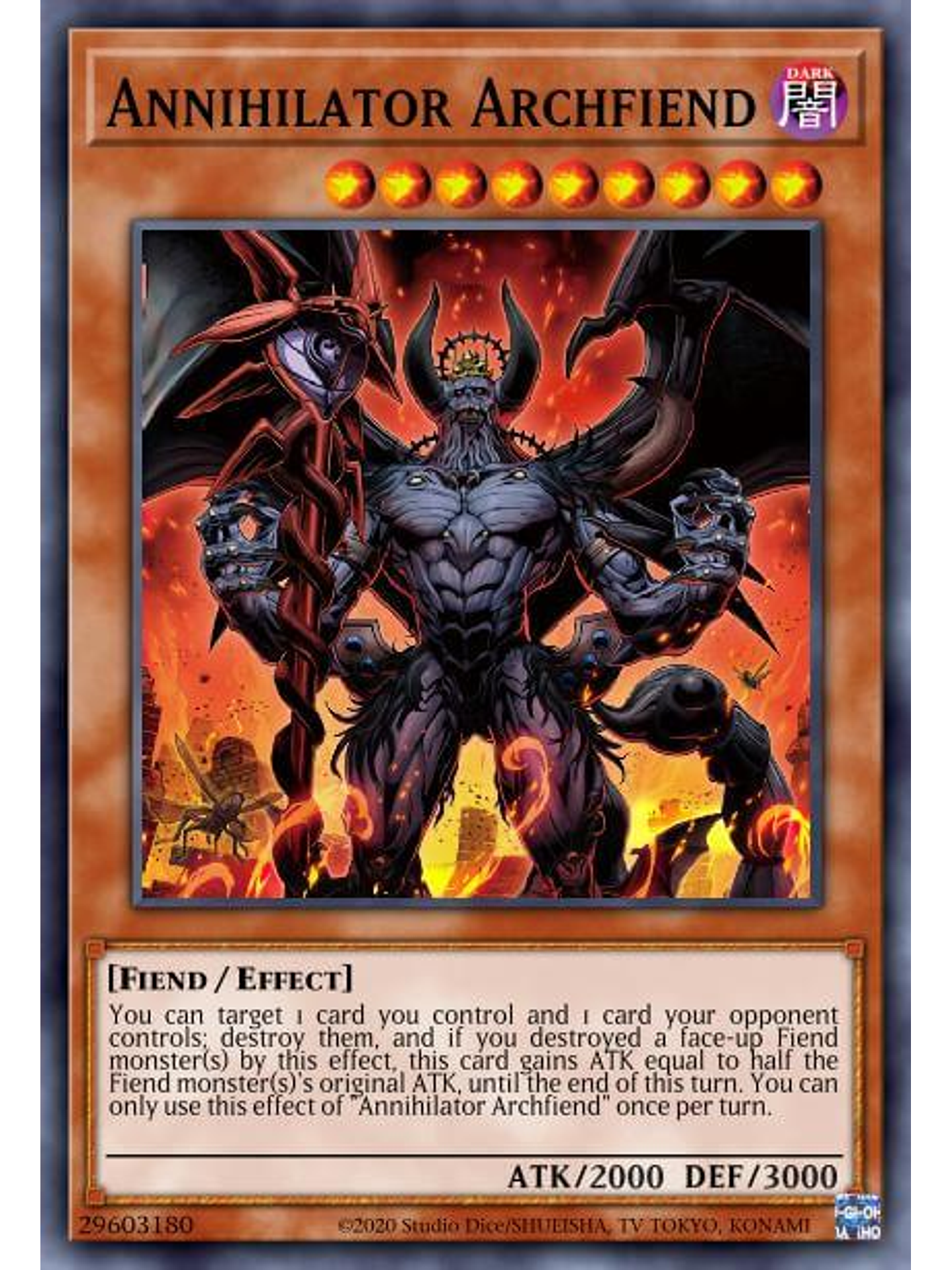 Annihilator Archfiend - SGX3-ENE11 - Common 1st Edition 1