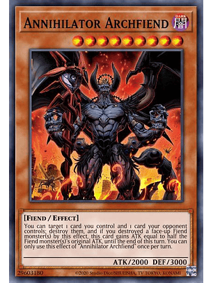 Annihilator Archfiend - SGX3-ENE11 - Common 1st Edition