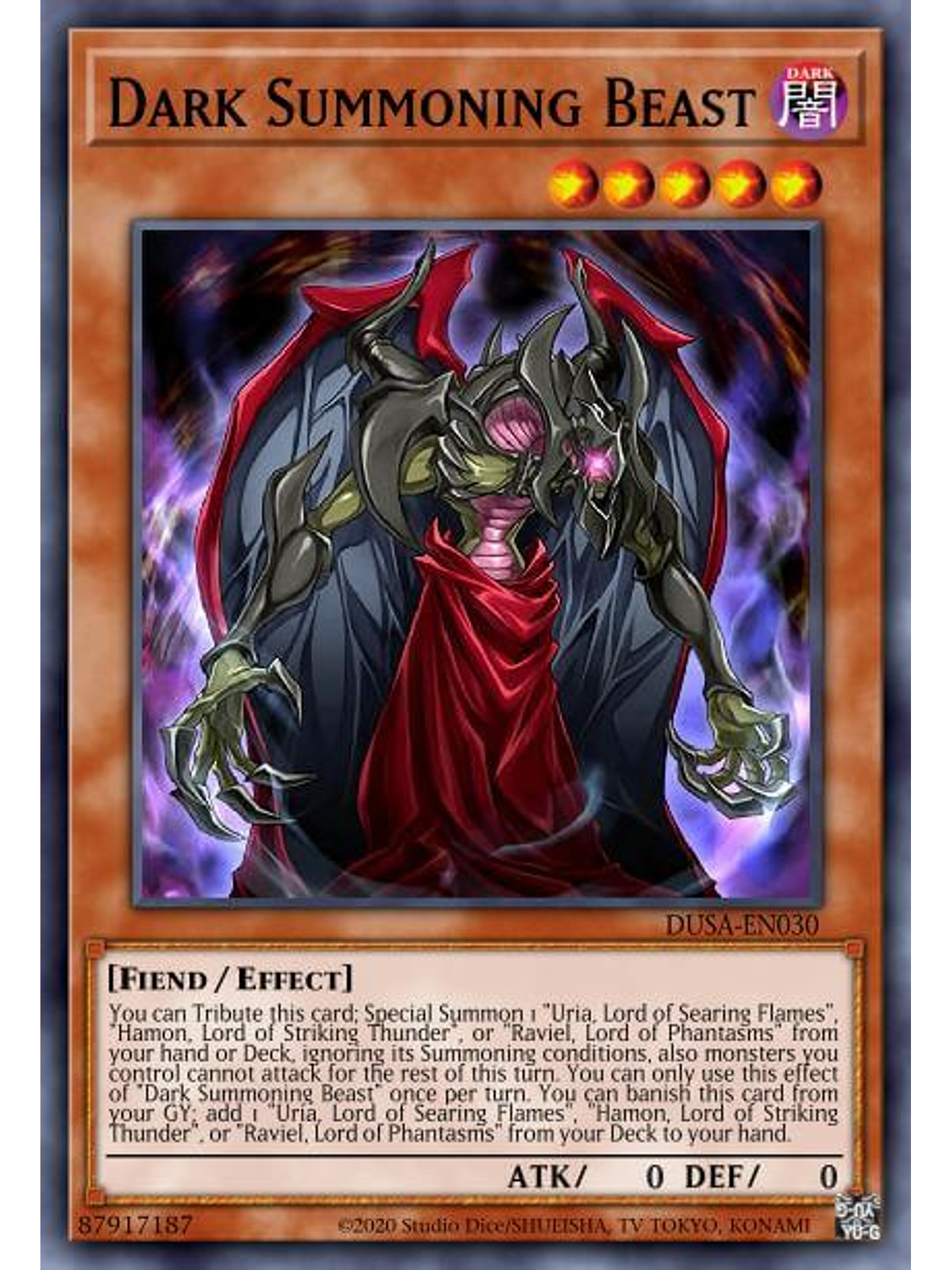 Dark Summoning Beast - SGX3-ENG04 - Common 1st Edition 1