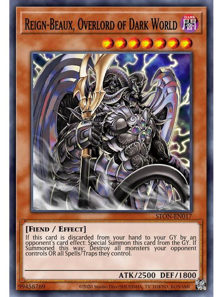 Reign-Beaux, Overlord of Dark World - SGX3-ENI14 - Common 1st Edition 1