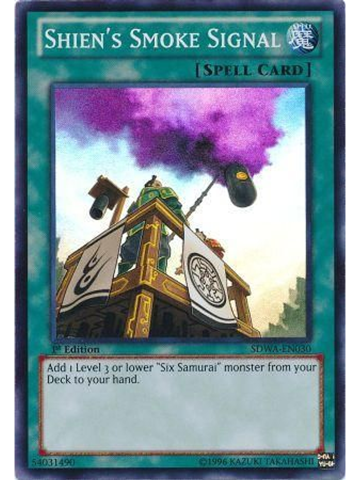 Shien's Smoke Signal - SDWA-EN030 - Super Rare 1st Edition 1