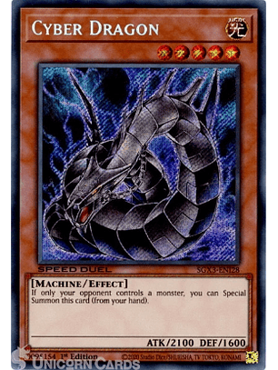 Cyber Dragon (alternate art) - SGX3-ENI28 - Secret Rare 1st Edition