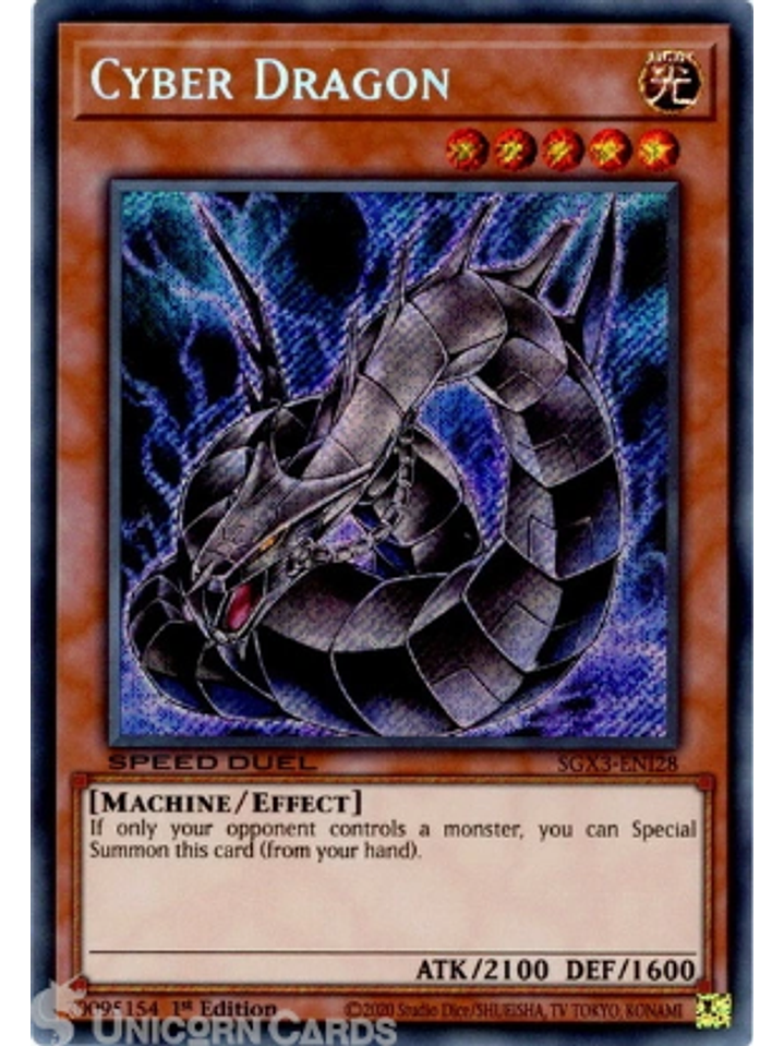 Cyber Dragon (alternate art) - SGX3-ENI28 - Secret Rare 1st Edition 1