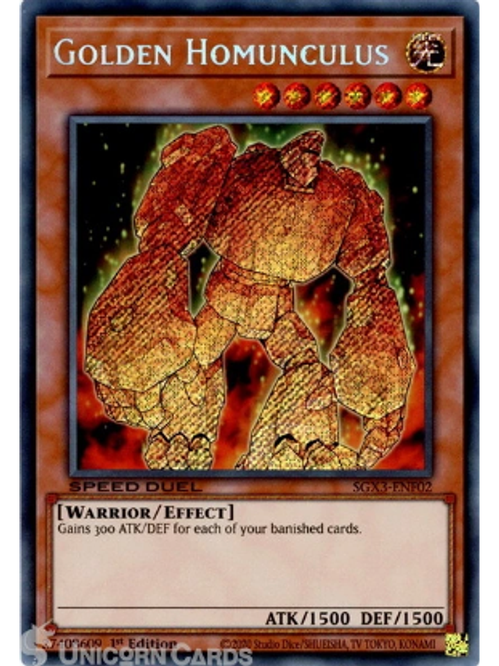 Golden Homunculus - SGX3-ENF02 - Secret Rare 1st Edition 1