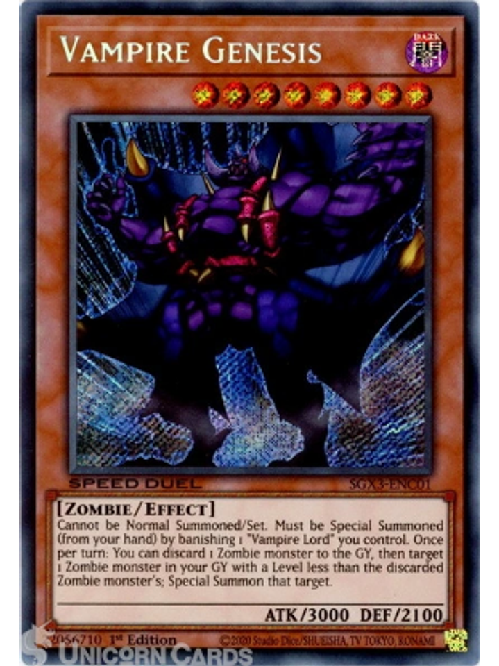 Vampire Genesis - SGX3-ENC01 - Secret Rare 1st Edition 1