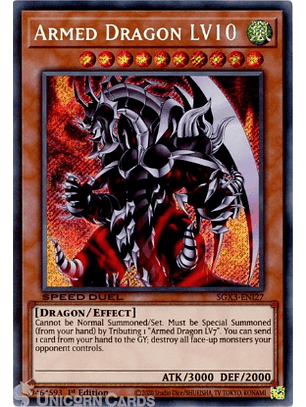 Armed Dragon LV10 - SGX3-ENI27 - Secret Rare 1st Edition