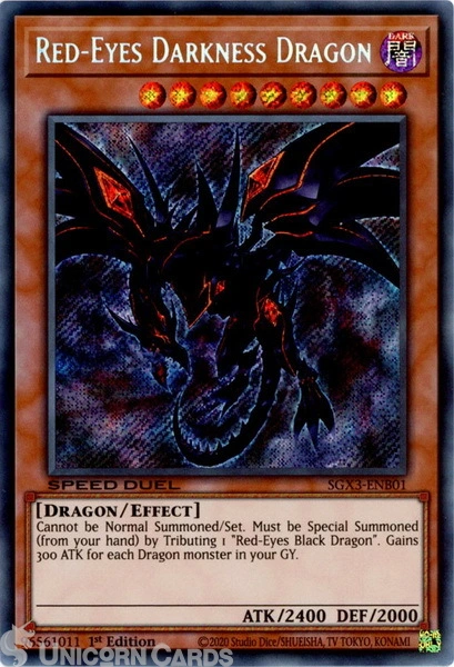 Red-Eyes Darkness Dragon - SGX3-ENB01 - Secret Rare 1st Edition