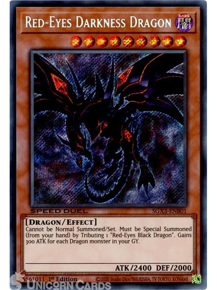 Red-Eyes Darkness Dragon - SGX3-ENB01 - Secret Rare 1st Edition 1