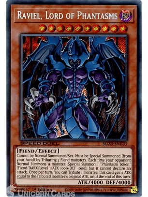 Raviel, Lord of Phantasms - SGX3-ENG03 - Secret Rare 1st Edition