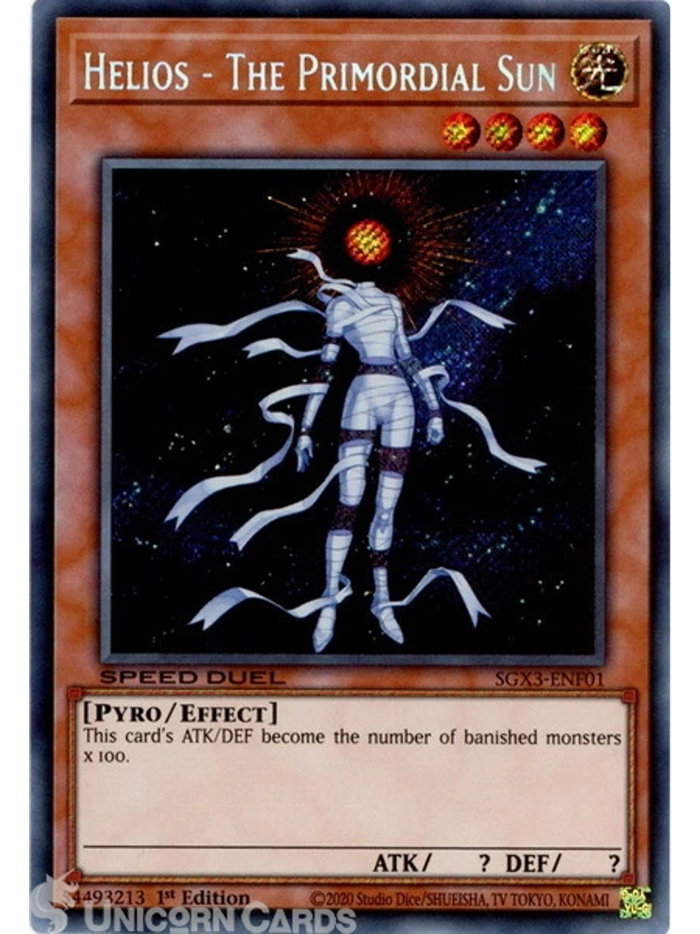 Helios - The Primordial Sun - SGX3-ENF01 - Secret Rare 1st Edition 1