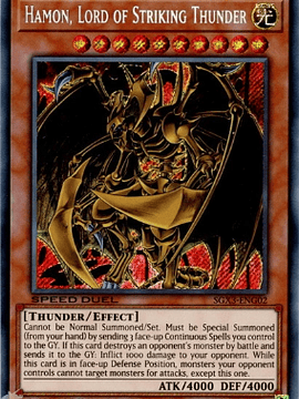 Hamon, Lord of Striking Thunder - SGX3-ENG02 - Secret Rare 1st Edition
