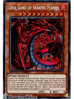 Uria, Lord of Searing Flames - SGX3-ENG01 - Secret Rare 1st Edition