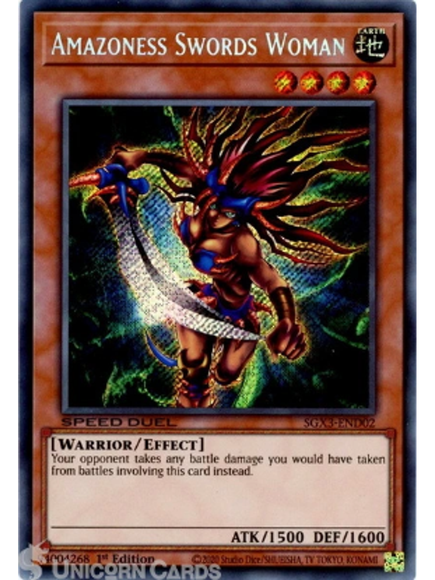 Amazoness Swords Woman - SGX3-END02 - Secret Rare 1st Edition 1