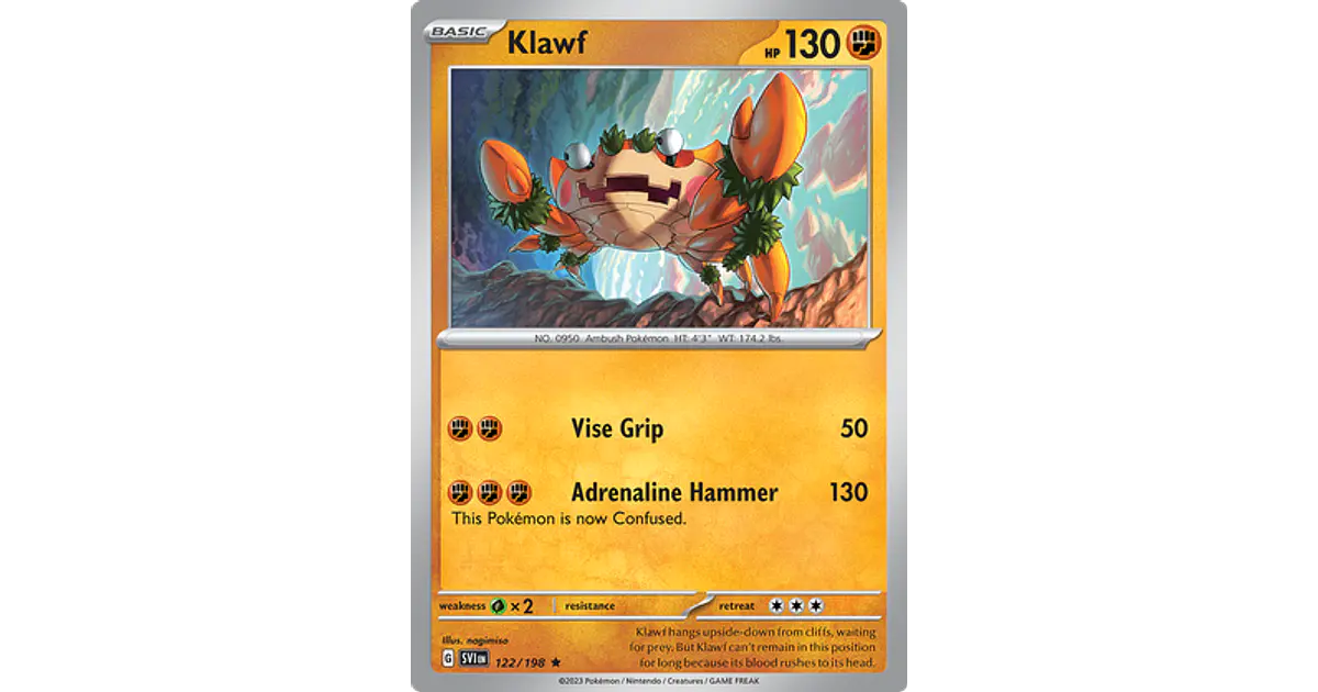 klawf pokemon card holographic value Amazon.com: Pokemon - Klawf ex 120/197 - Obsidian Flames - Double Rare