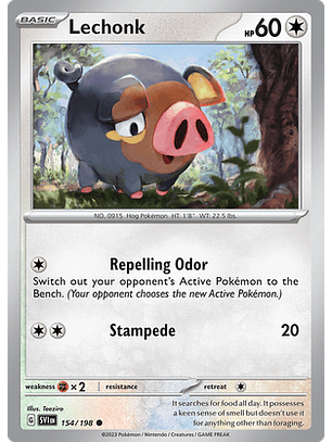 Lechonk - 154/198 - Common Reverse Holo