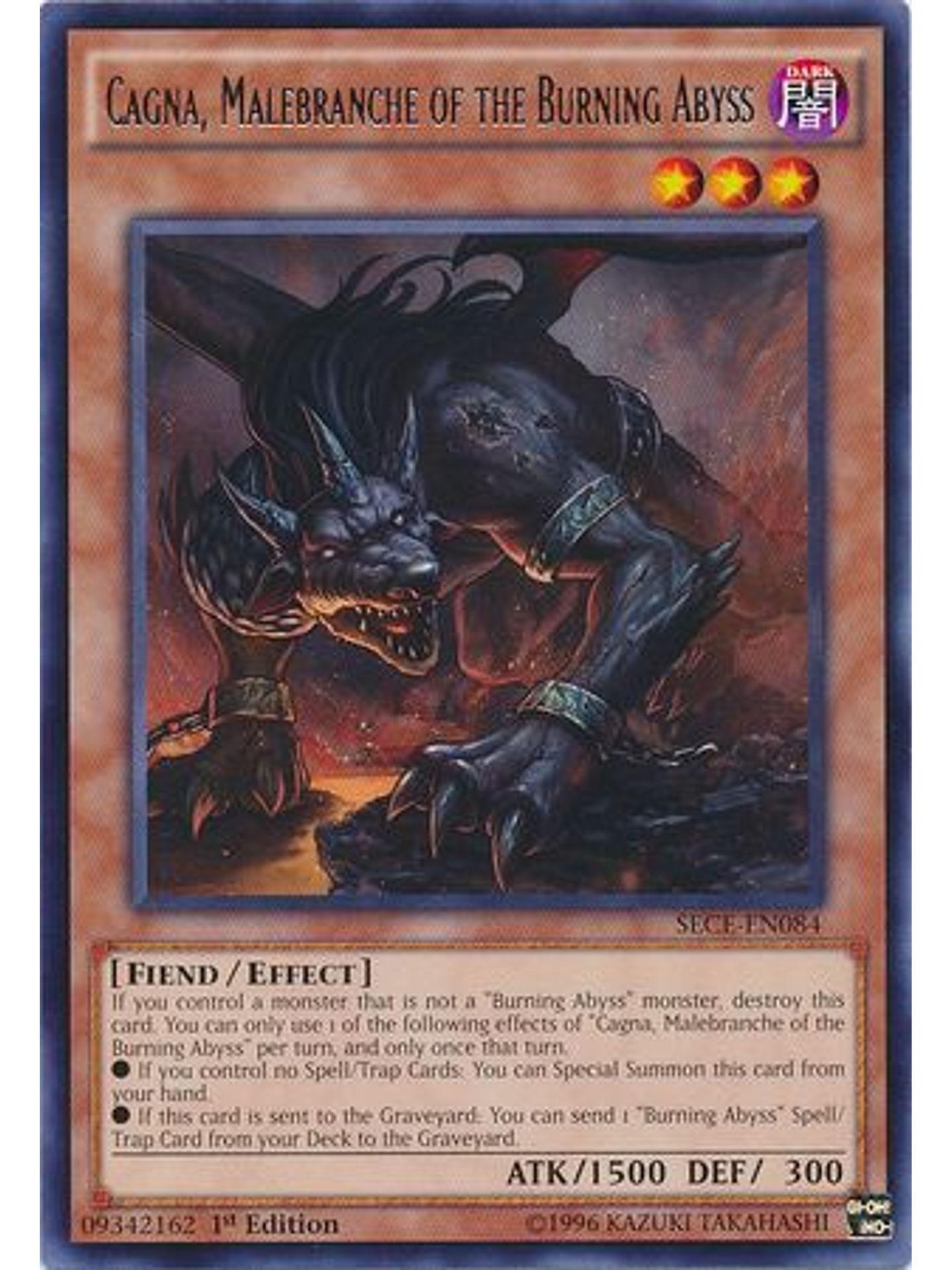 Cagna, Malebranche of the Burning Abyss - SECE-EN084 - Rare 1st Edition 1