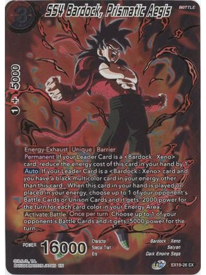SS4 Bardock, Prismatic Aegis - EX19-26 - Expansion Rare Foil 1
