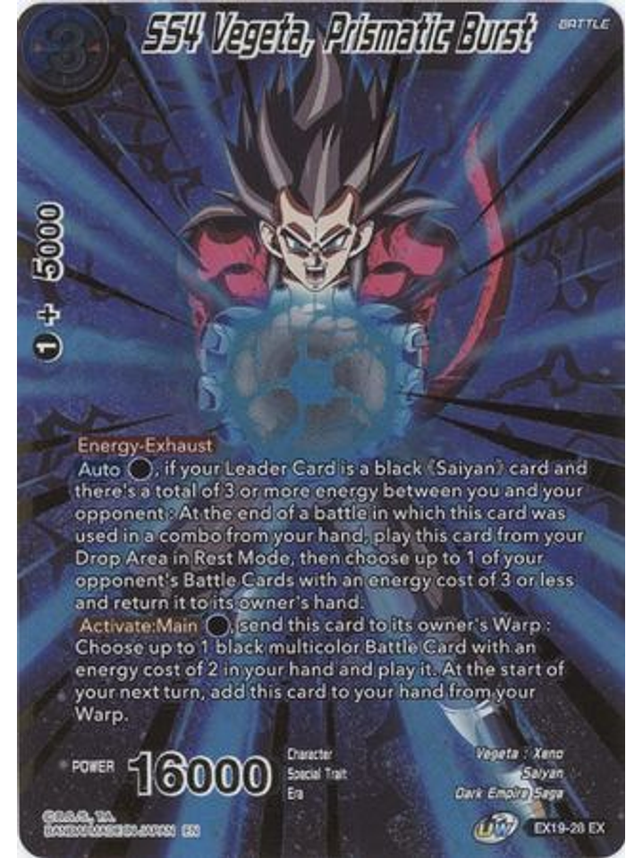 SS4 Vegeta, Prismatic Burst - EX19-28 - Expansion Rare Foil 1