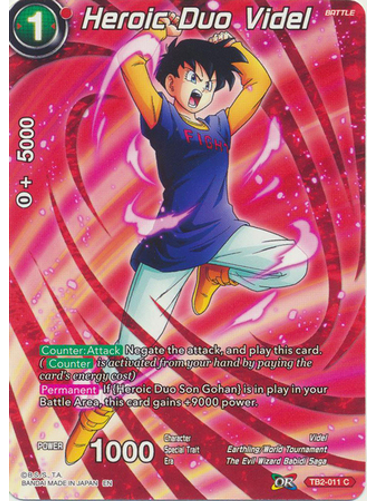Heroic Duo Videl (Alternate Art) - TB2-011 - Common 1