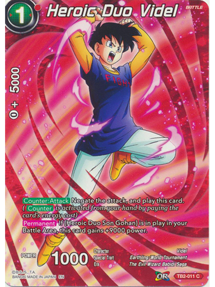 Heroic Duo Videl (Alternate Art) - TB2-011 - Common 1