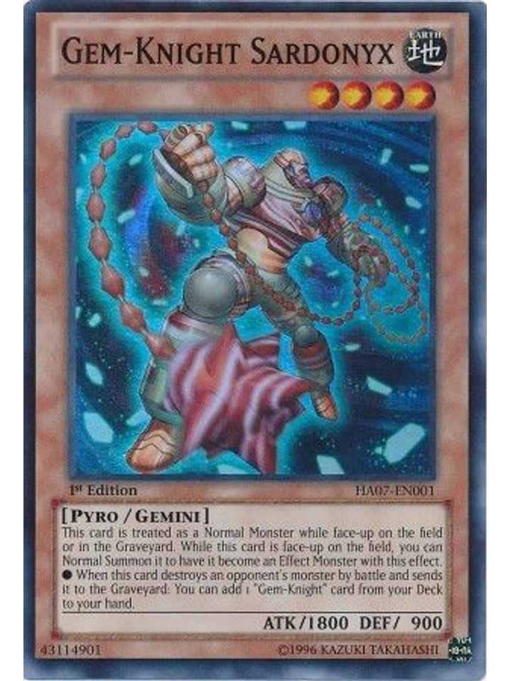 Gem-Knight Sardonyx - HA07-EN001 - Super Rare 1st Edition 1