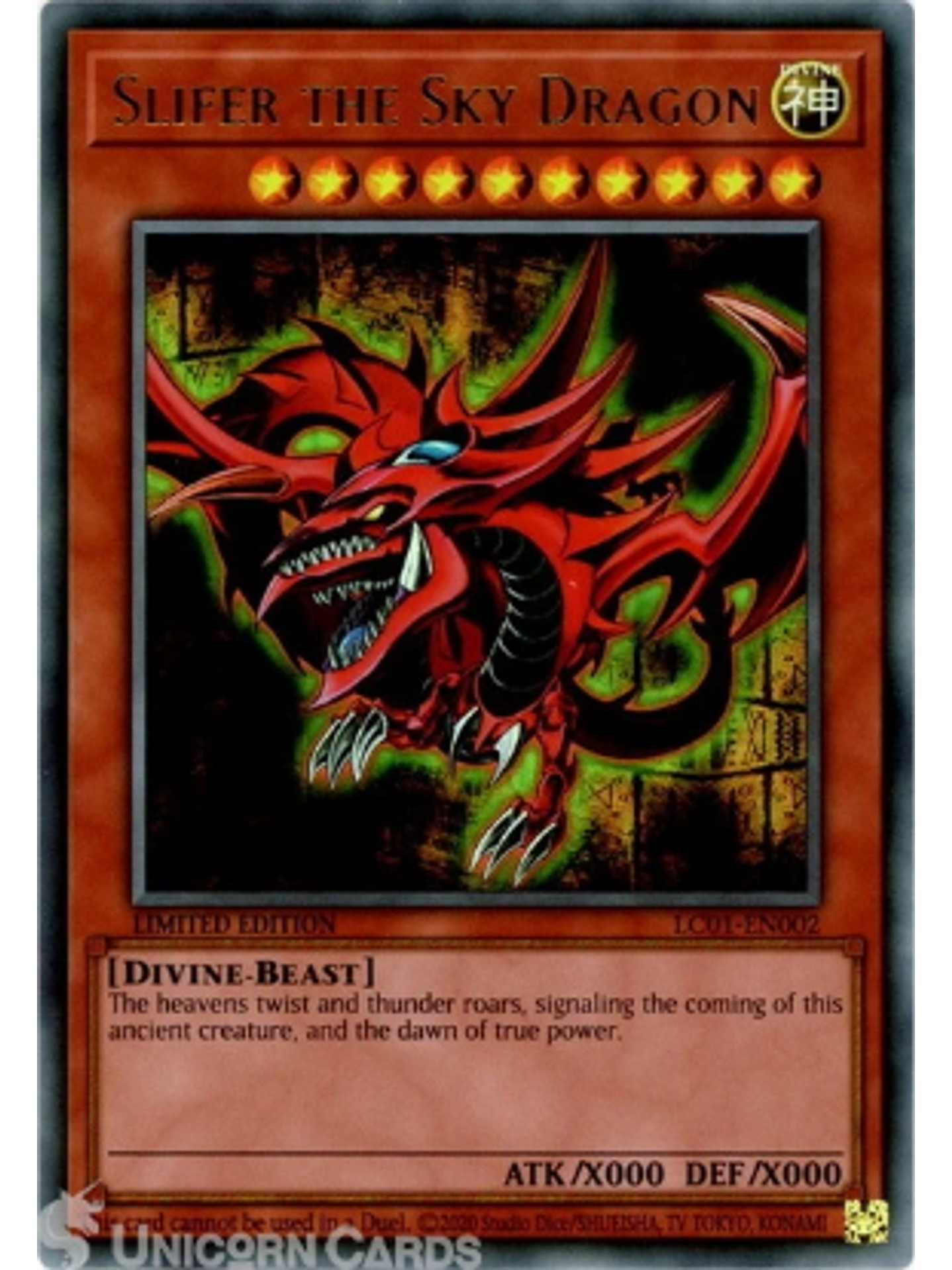 Slifer the Sky Dragon - LC01-EN002 - Ultra Rare Limited Editon 1
