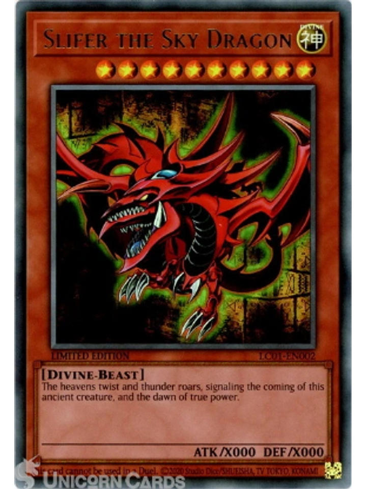 Slifer the Sky Dragon - LC01-EN002 - Ultra Rare Limited Editon 1