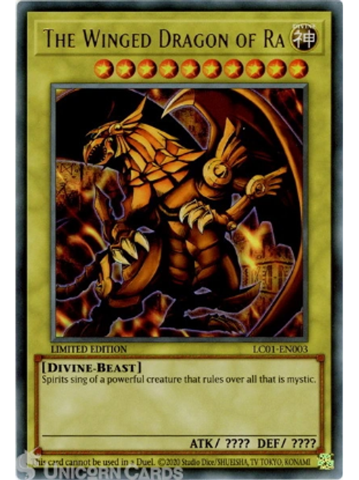 The Winged Dragon of Ra - LC01-EN003 - Ultra Rare Limited Editon 1