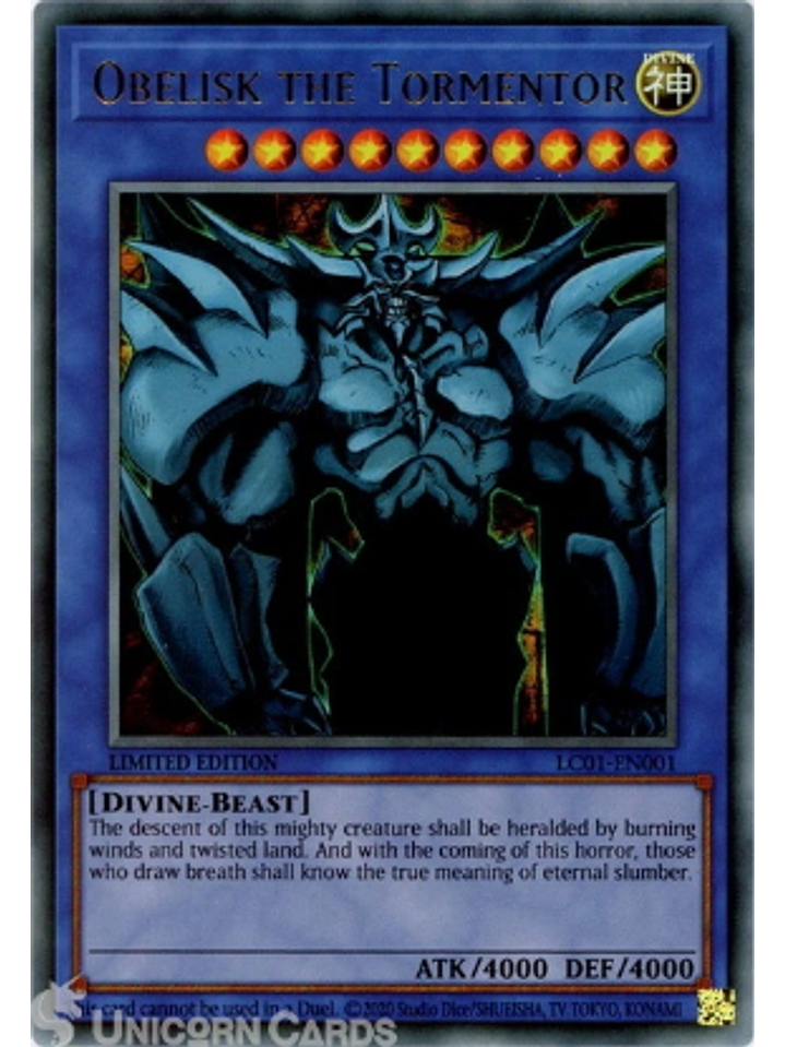 Obelisk the Tormentor - LC01-EN001 - Ultra Rare Limited Editon 1