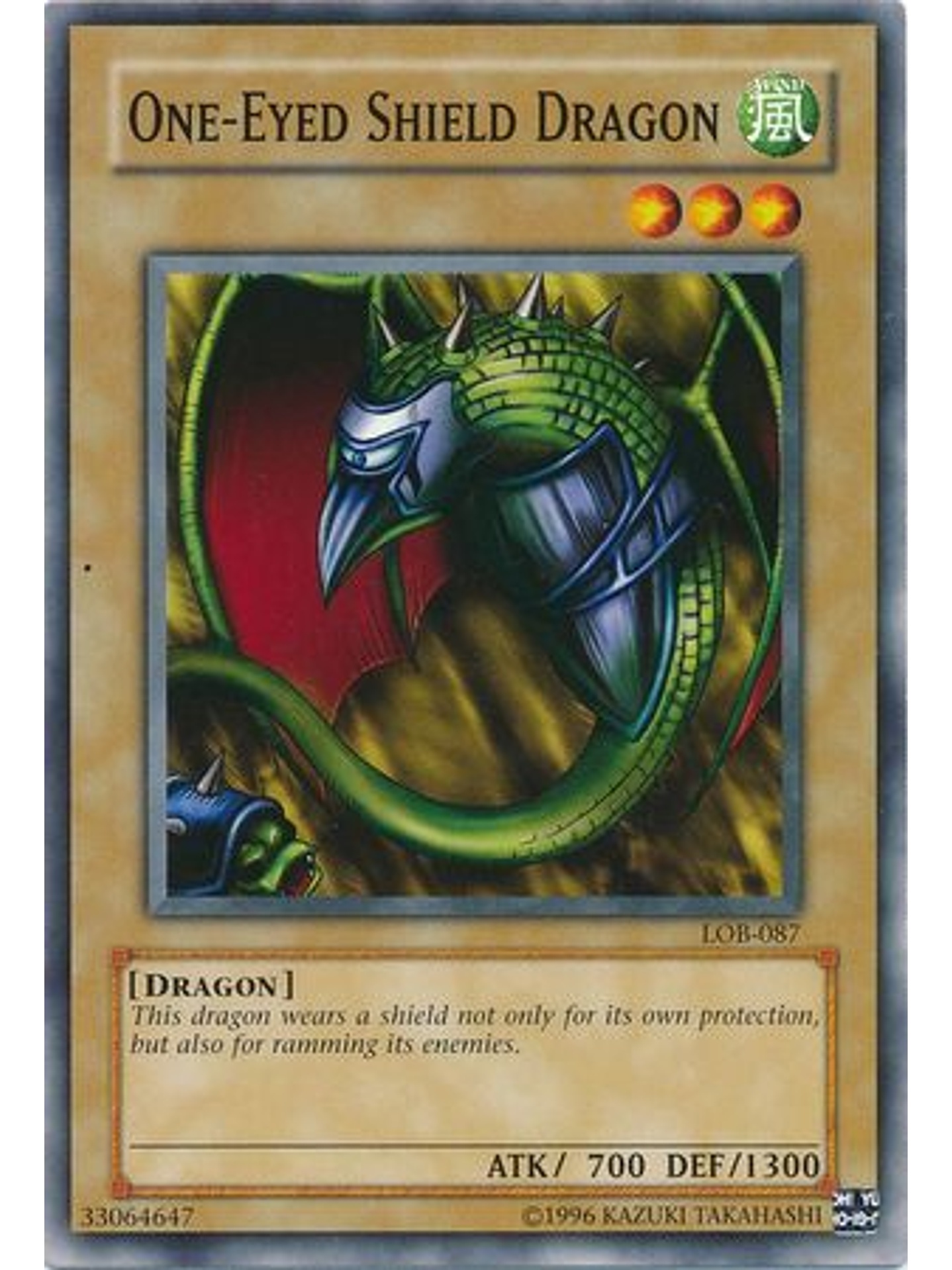 One-Eyed Shield Dragon - LOB-EN087 - Common Unlimited (25th Anniversary Edition) 1