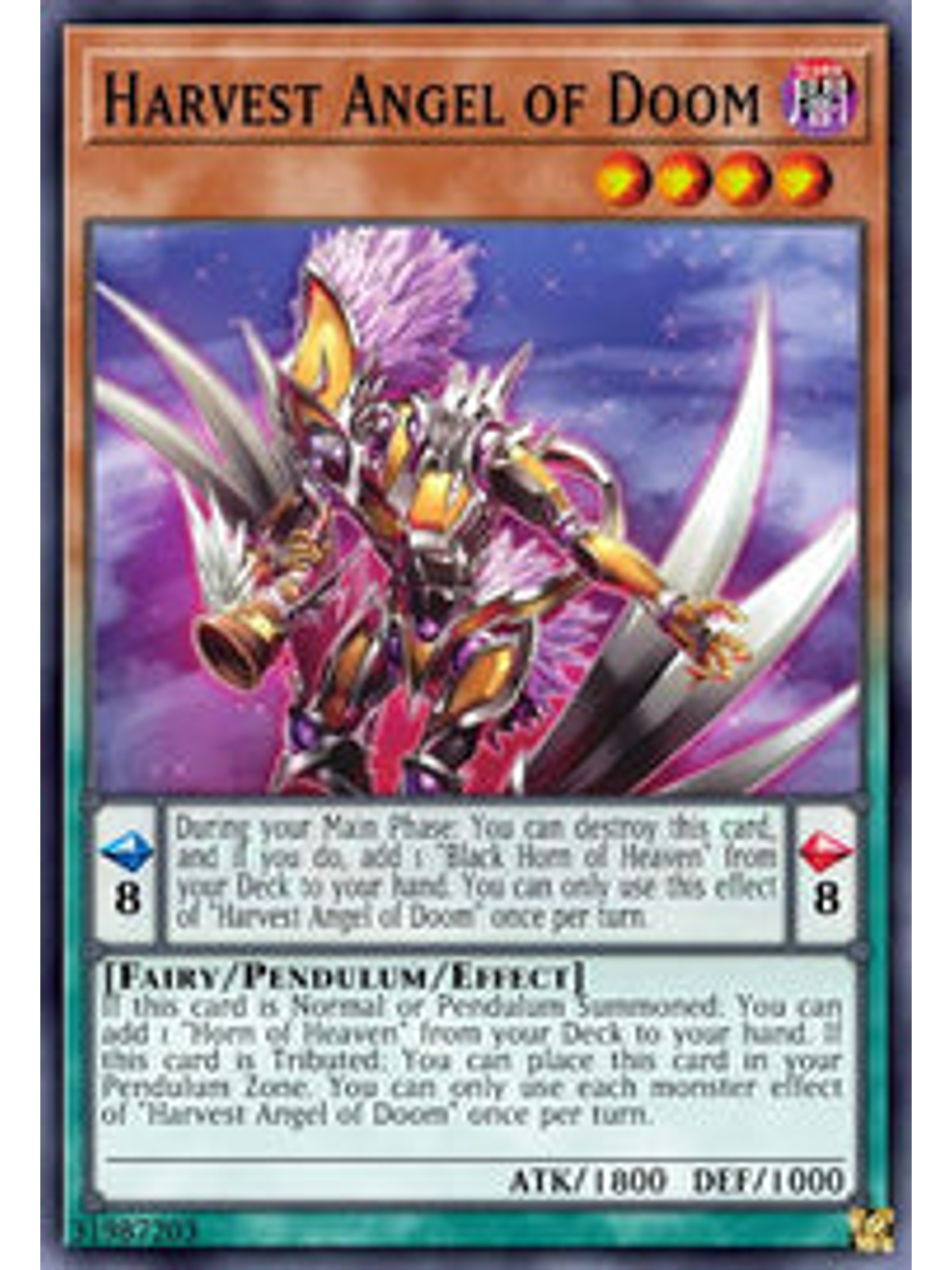 Harvest Angel of Doom - CYAC-EN026 - Super Rare 1st Edition 1
