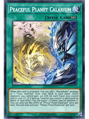 Peaceful Planet Calarium - CYAC-EN058 - Secret Rare 1st Edition