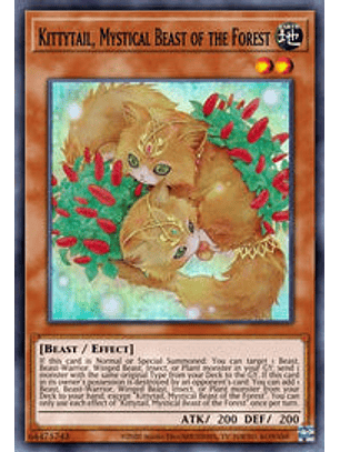 Kittytail, Mystical Beast of the Forest - CYAC-EN096 - Super Rare 1st Edition
