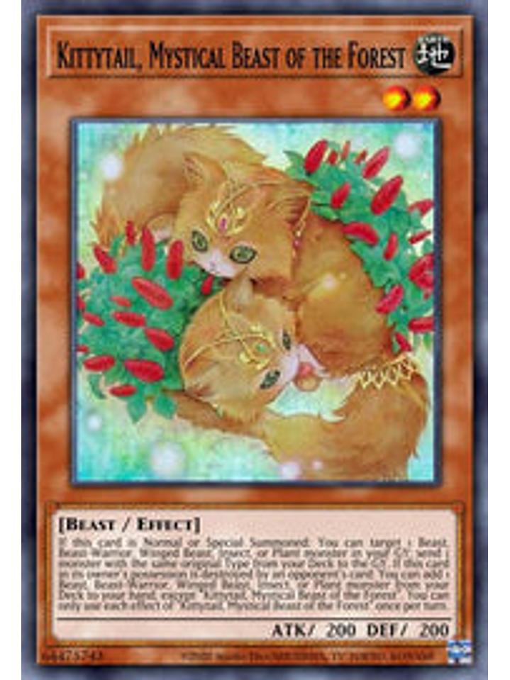 Kittytail, Mystical Beast of the Forest - CYAC-EN096 - Super Rare 1st Edition 1