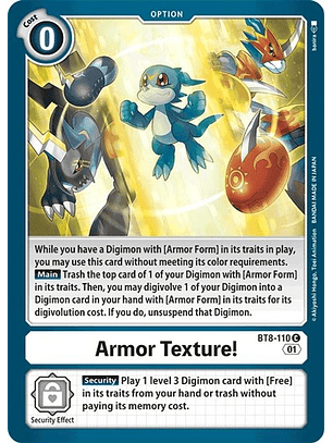 BT8-110 C Armor Texture! (NO FOIL)