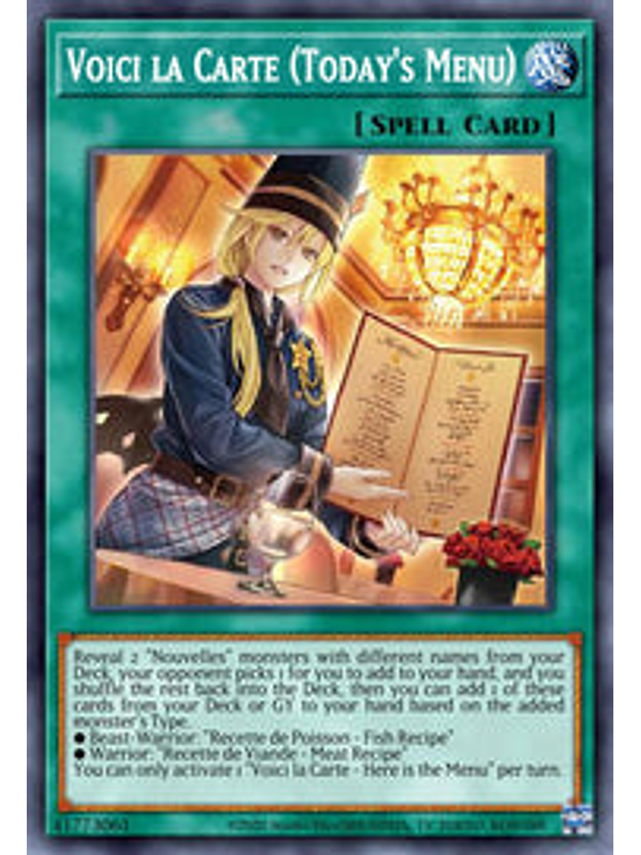 Voici la Carte (Today's Menu) - WISU-EN036 - Ultra Rare 1st Edition 1