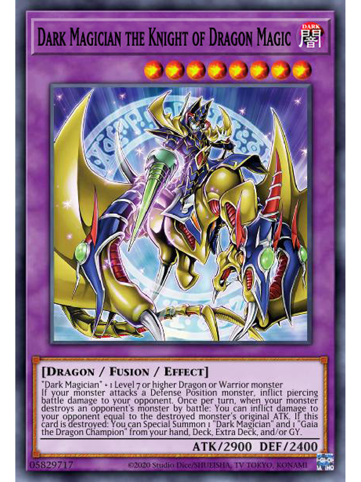 Dark Magician the Knight of Dragon Magic - BLMR-EN001 - Secret Rare 1st Edition 1