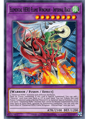Elemental HERO Flame Wingman - Infernal Rage - BLMR-EN012 - Secret Rare 1st Edition